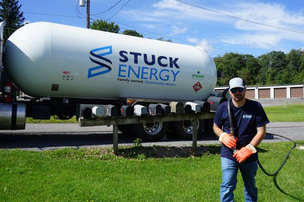 Stuck Energy propane truck and driver