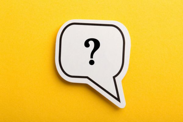question mark on a speech bubble depicting Propane Outdoor Kitchen FAQs