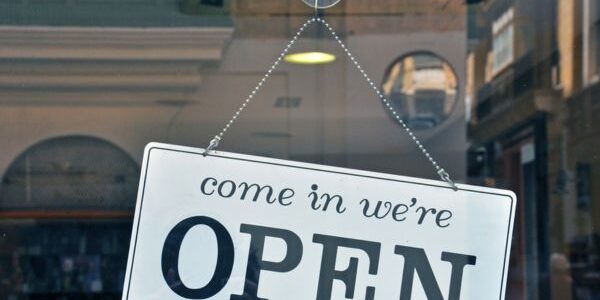 OPEN sign in a business establishment