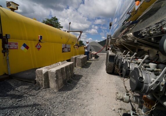 commercial fuel tank on site