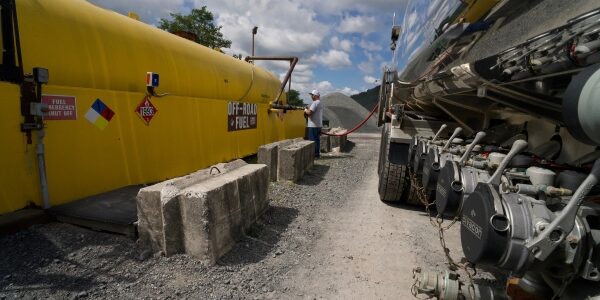commercial fuel tank on site