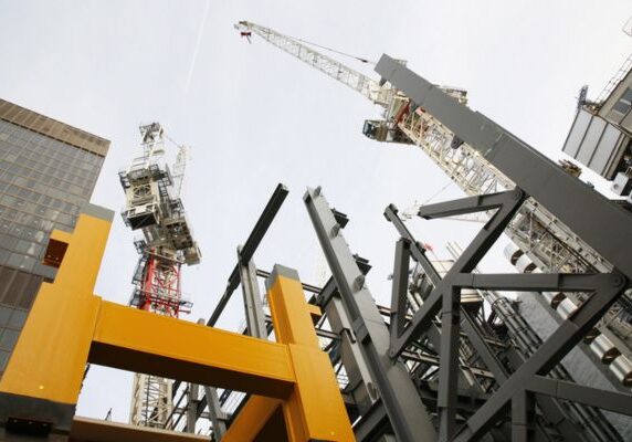 cranes working on a construction site