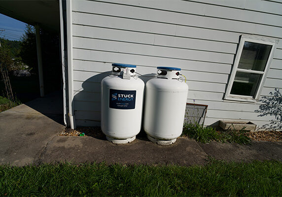 propane tank installation for a residential home by stuck energy